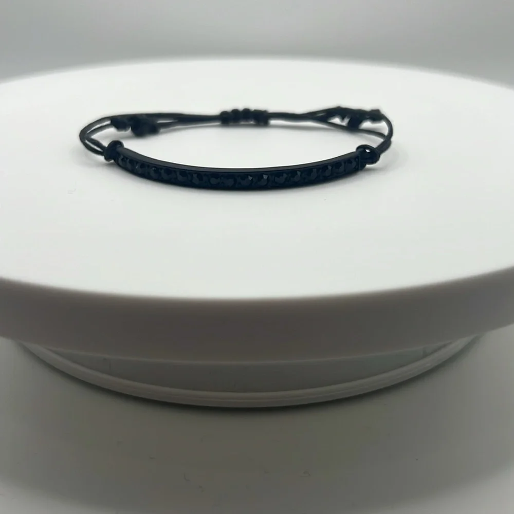 1170. Black Rhinestone Adjustable Bracelet